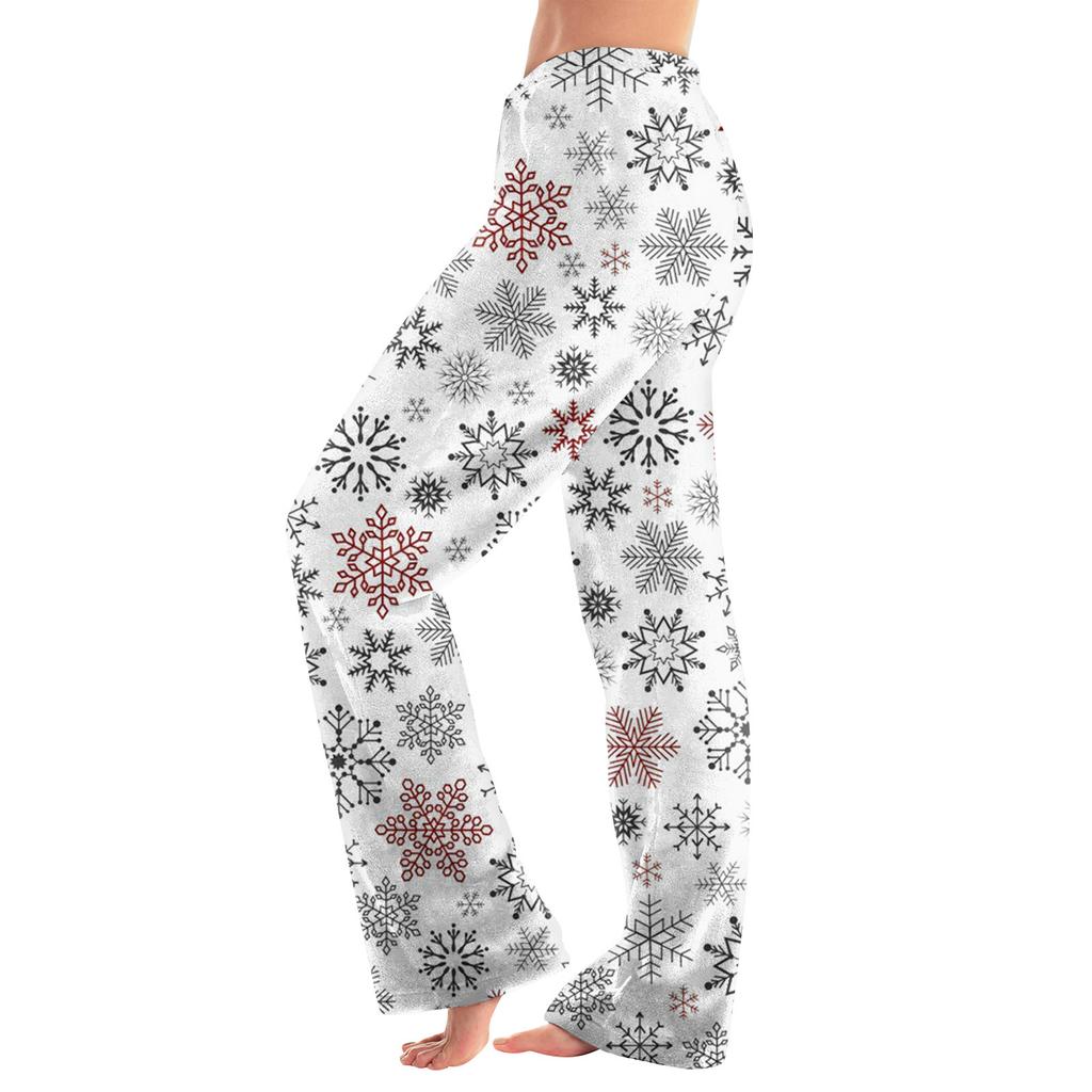 Women  Winter Plaid Pants Full Length Long Trousers Sports Pants