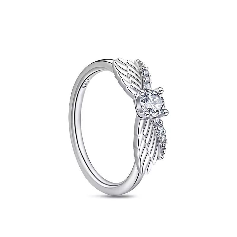 New 925 Silver Shiny Classic Square Crown Heart-shaped Ring Exquisite Luxury Charm Jewelry Holiday Surprise Gifts