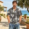 Men's Casual Short Sleeve Shirt Cotton Linen Blend Lightweight Breathable Button Down Collar Summer Top