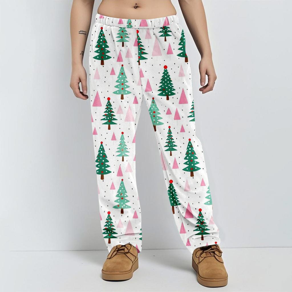 Pajama Pants Sleepwear Casual Drawstring Elastic Waist Pants Comfy Straight Yoga Loose Trousers