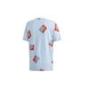 Adidas Originals Trefoil Aop Diag Tee Casual Sports Round Neck Short Sleeve T-Shirt Men Tops Light-Blue FM3343