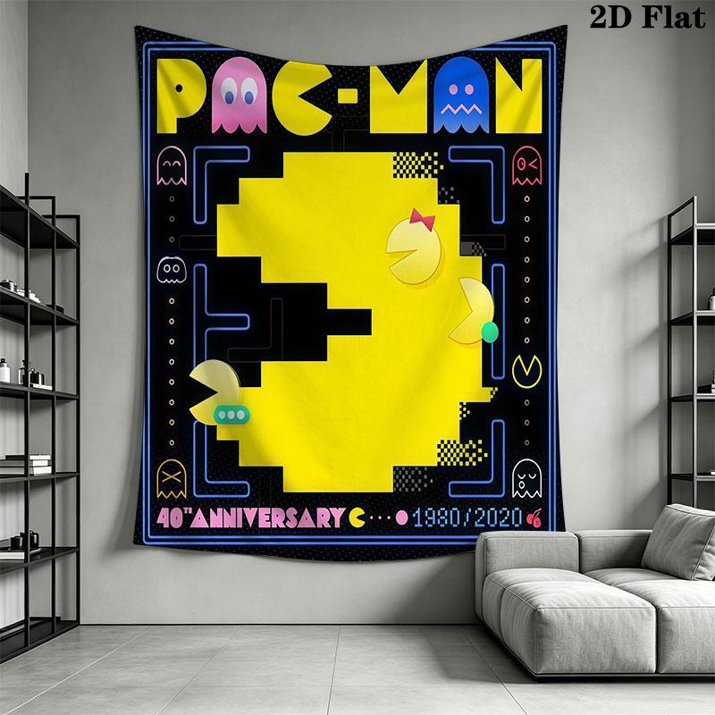 Pac-Man F Wall Hanging Printed Fabric Blanket Decorative Tapestries for Bedroom Living Room Home Decor