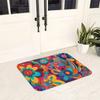 Tappetino Vibrante Floreale Astratto, Stampa Colorata Psichedelica, Tappeto in Poliestere per Decorazione Soggiorno Camera da Letto Corridoio