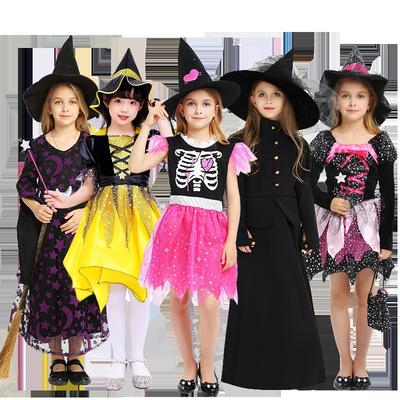 Halloween Children's Costume Girl Little Witch Vampire Costume Witch Cloak Shawl Demon Dress