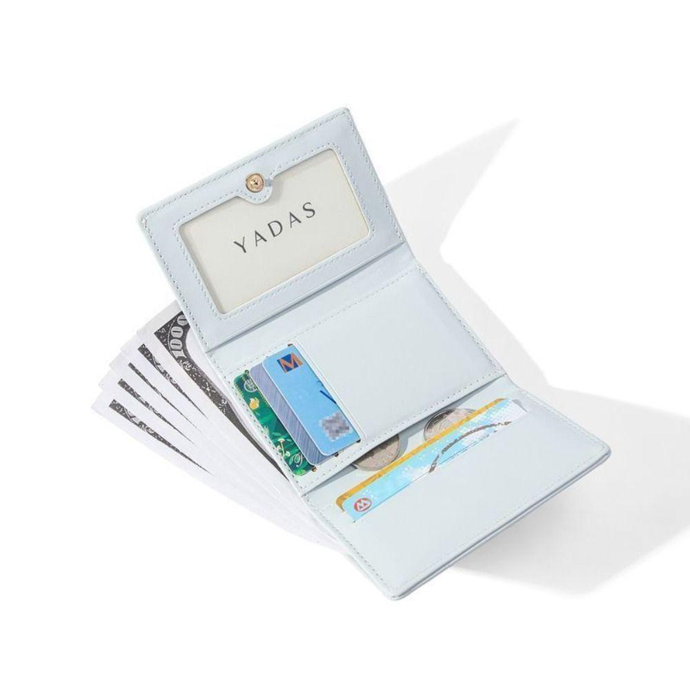 Portable English Letter Prints Short Wallet PU Leather Foldable Money Bag Pink Multipurpose Coin Purse Women Girl Travel