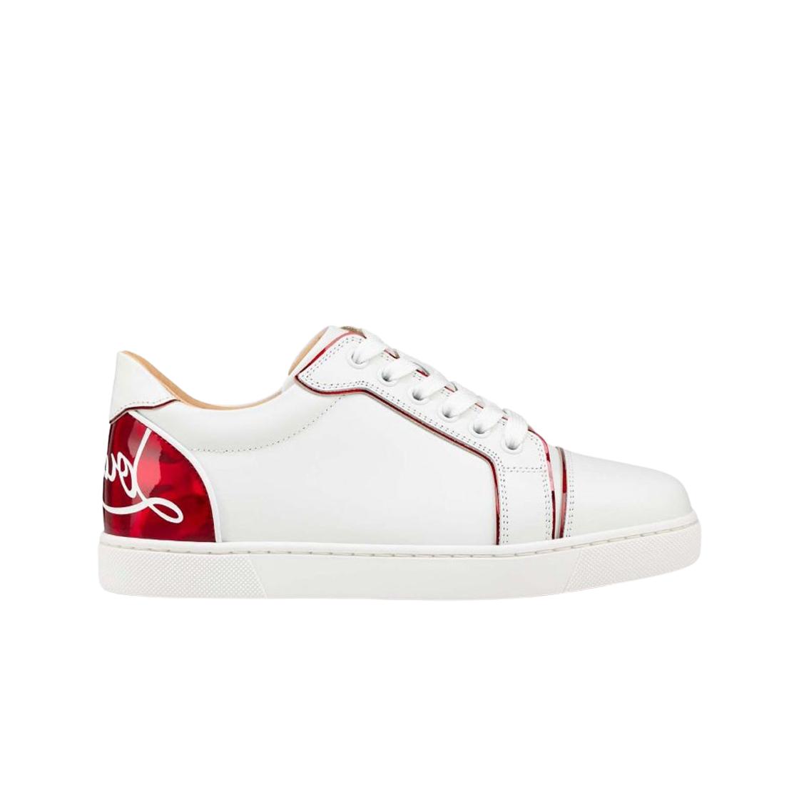 

(в) Christian Louboutin Fun Vieira Лакированная телячья кожа Психический и кожа наппа Кроссовки Bianco EU 36W