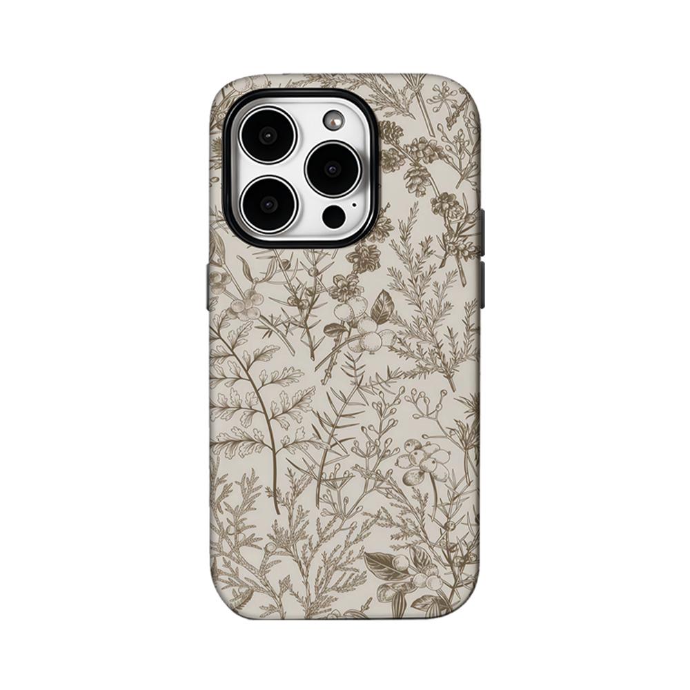 Custodia per Telefono Beige Giardino per IPhone 16 15 14 13 12 11 X XS XR XSMAX 7 8 Pro Max Plus Cover Posteriore a Doppio Strato
