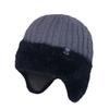 Faux Mink Knit Woolen Hat Winter Earflap Beanie Outdoor Fleece Lined Thickened Warm Cold Resistant Ski Hat