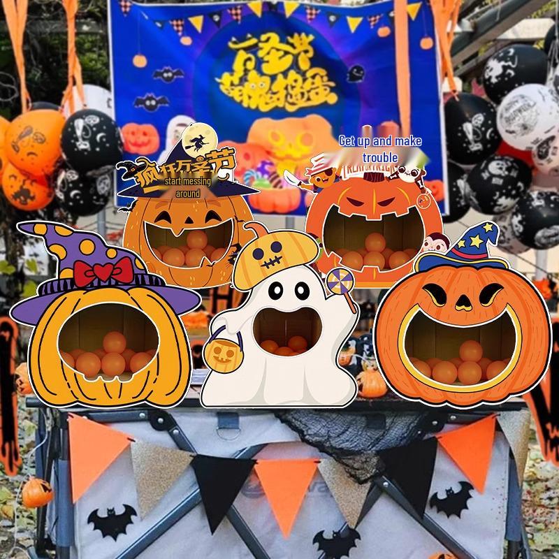 DIY Halloween Pumpkin Throwing Game Props for Kindergarten Decoration