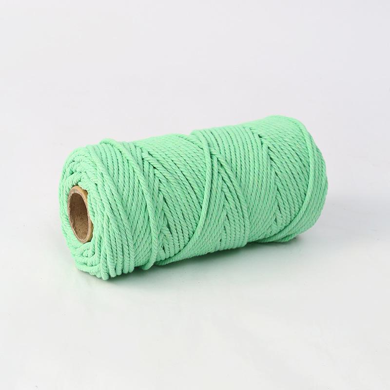 4mm Multi-Strand Macaron Colored Cotton Rope for DIY Tapestry & Decorative Weaving.