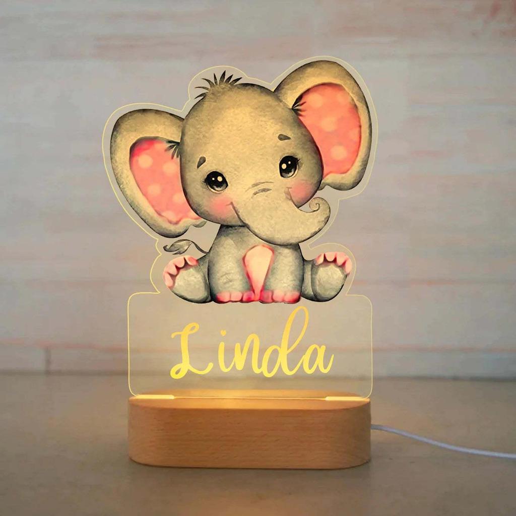 DIY Creative Cute Animal Acrylic Night Light for Children's Bedroom or Birthday Gift