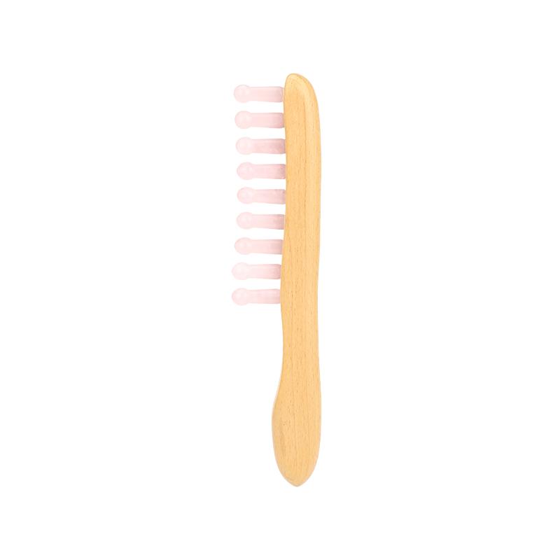 Premium Anti-Frizz Hairbrush Scalp Massage Device with Crystal Handle Premium Wood Jade Comb