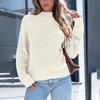 Maglione da donna alla moda, girocollo, maglione largo a maniche lunghe in maglia
