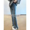 Light Blue High-Waisted Stretchy Bell Bottom Jeans for Women - Autumn 2025 Plus Size Floor-Length Micro-Flare Pants