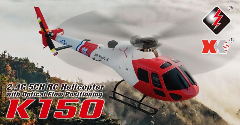 Japanese Hitec XK 5CH RC Helicopter with Optical Flow Positioning K150 RC Helicopter RTF Certified for Technical Standards and No Registration