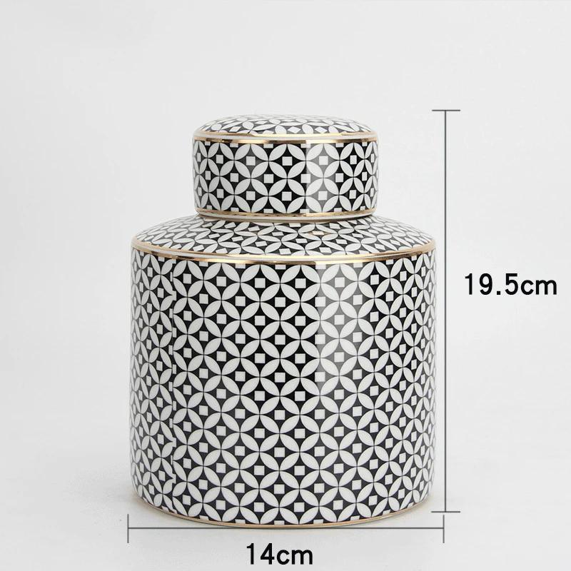 Vintage Ceramic Ornament Large Storage Jar with Lid Handmade General Jar Tea Spice Storage Jar Living Room Vase Decorative Adorn