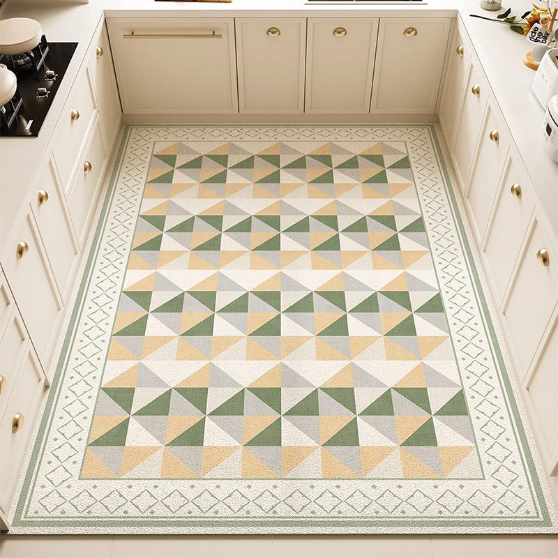 Fresh Kitchen Mat - Waterproof, Oil-Resistant, Non-Slip PVC Leather Area Rug, Easy-Clean and Cuttable Floor Mat for Home Use