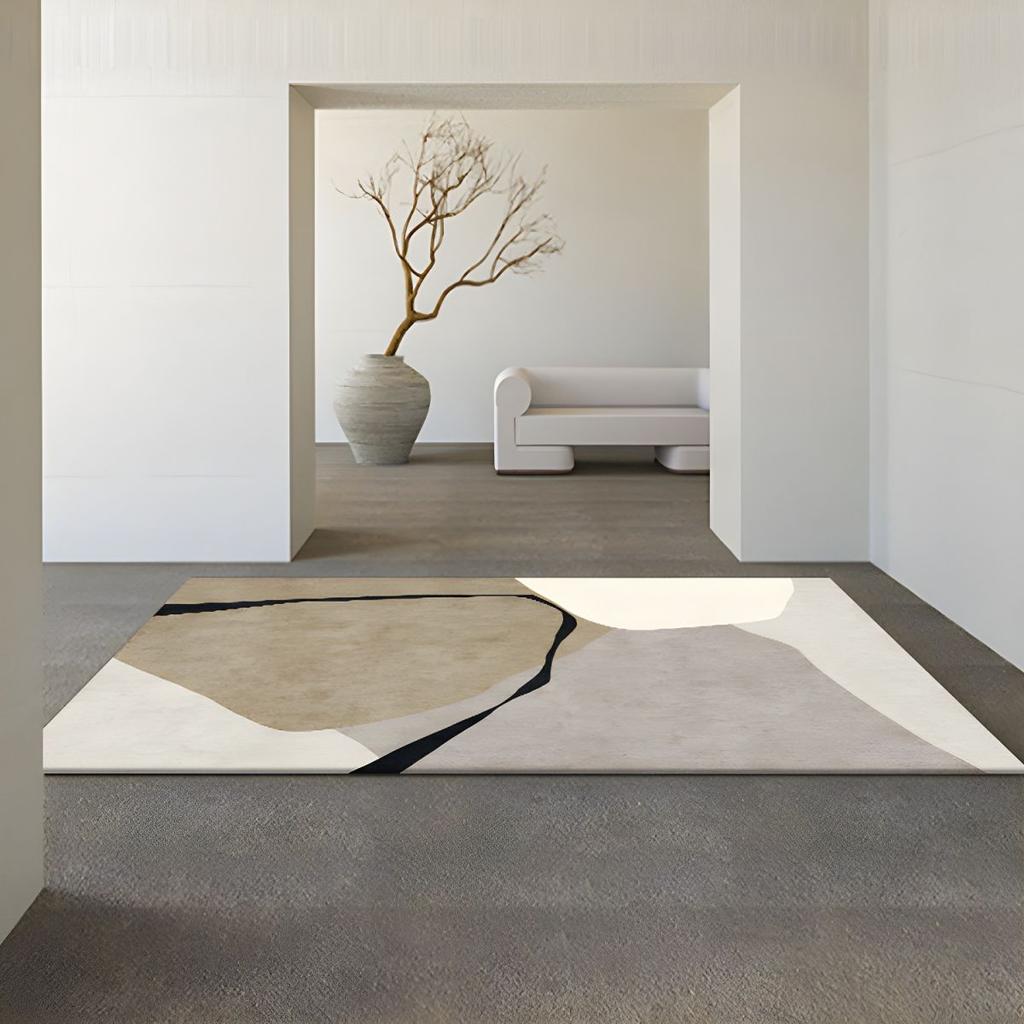 Living Room Carpet Wabi-Sabi Style Home Luxury Japanese Modern Minimalist Abstract Area Rug for Study, Coffee Table, Bedroom Bed