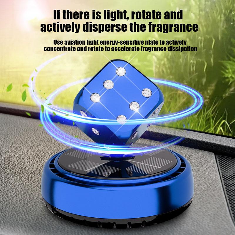 Solární Osvěžovač Vzduchu do Auta Středová Konzole Parfém do Auta Tvar Kostky Dekorace Dekorace Interiéru Solární Rotující Difuzér Parfému do Auta