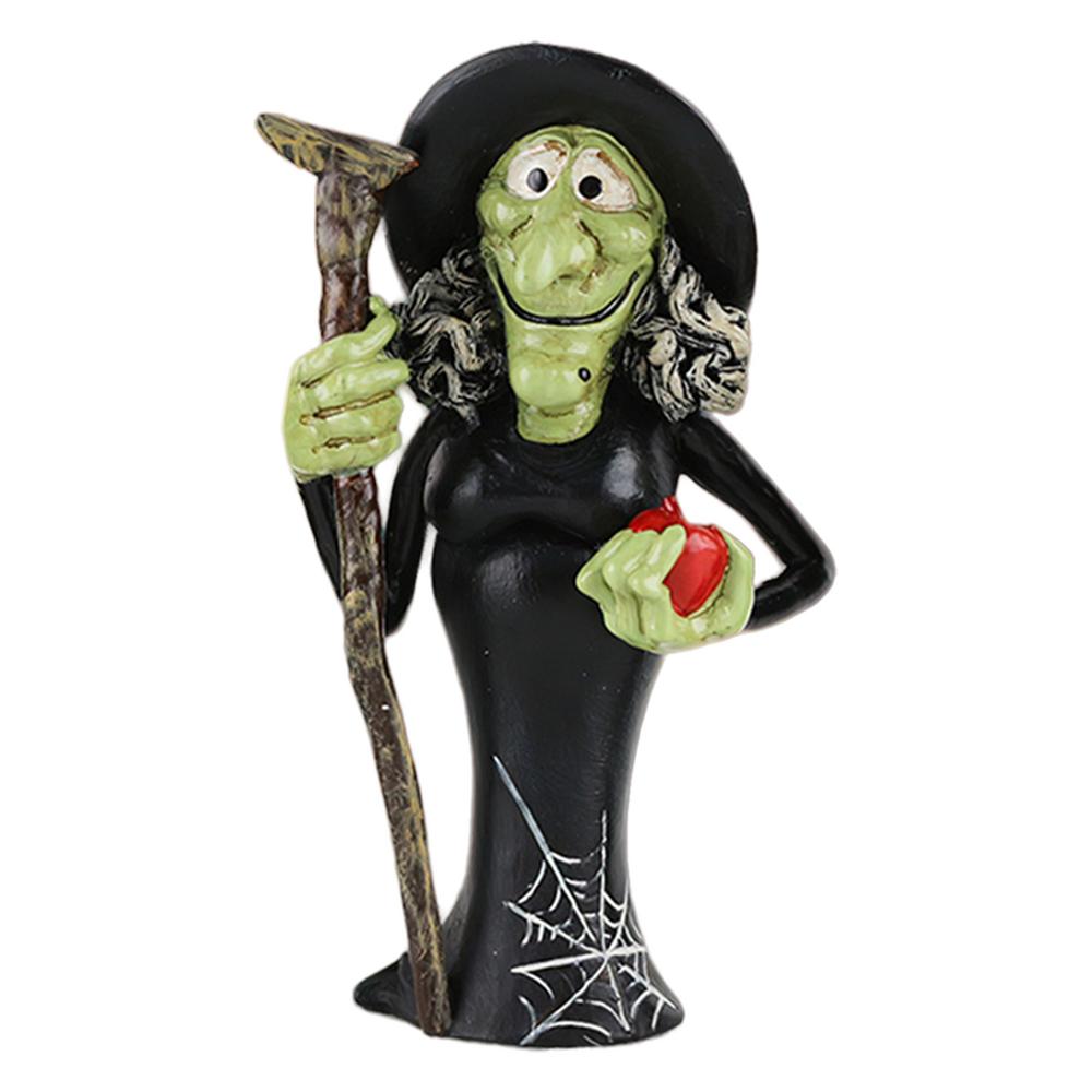 Halloween Resin Sculpture Spooky Witch Black Cat Pumpkin Ghost Horror Resin Figurines Table Centerpiece Halloween Decoration