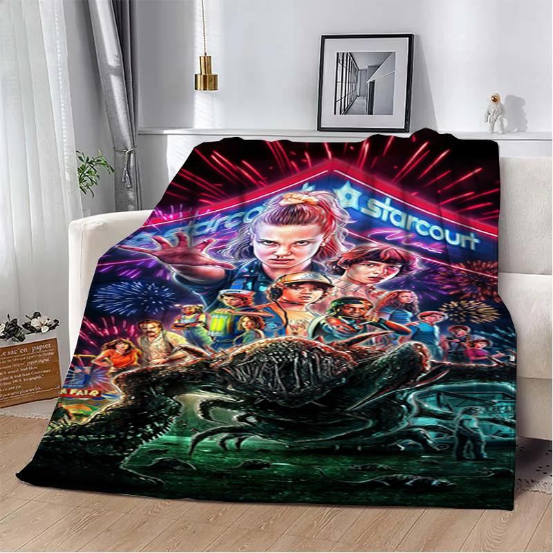 Custom Horror, Thriller 3D Printed T-The Unfamiliar Warm Flannel Blanket Living Room Sofa Camping Picnic Blanket Holiday Gifts