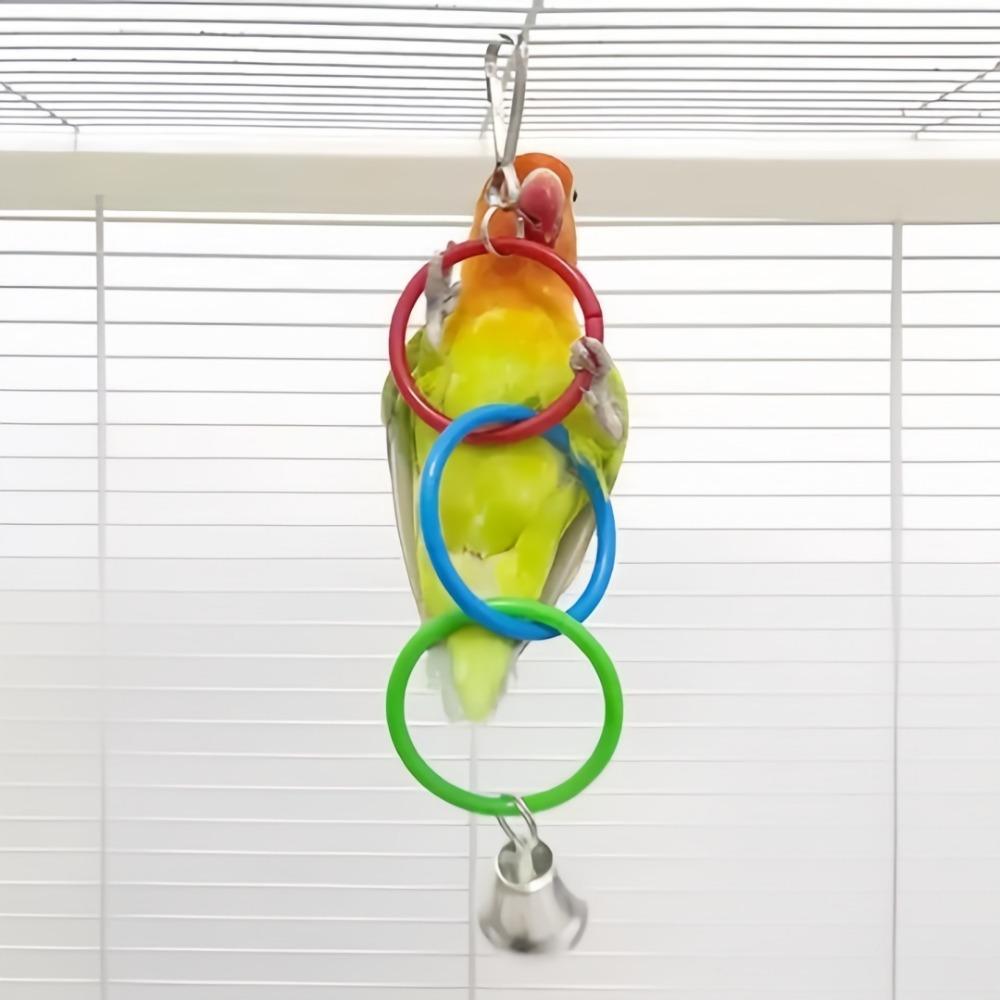 Colorful Plastic Hanging Ring Toy Birds Use To Play and Relieve Boredom Climbing Swing Interactive Toy for Bird Cage Accessories