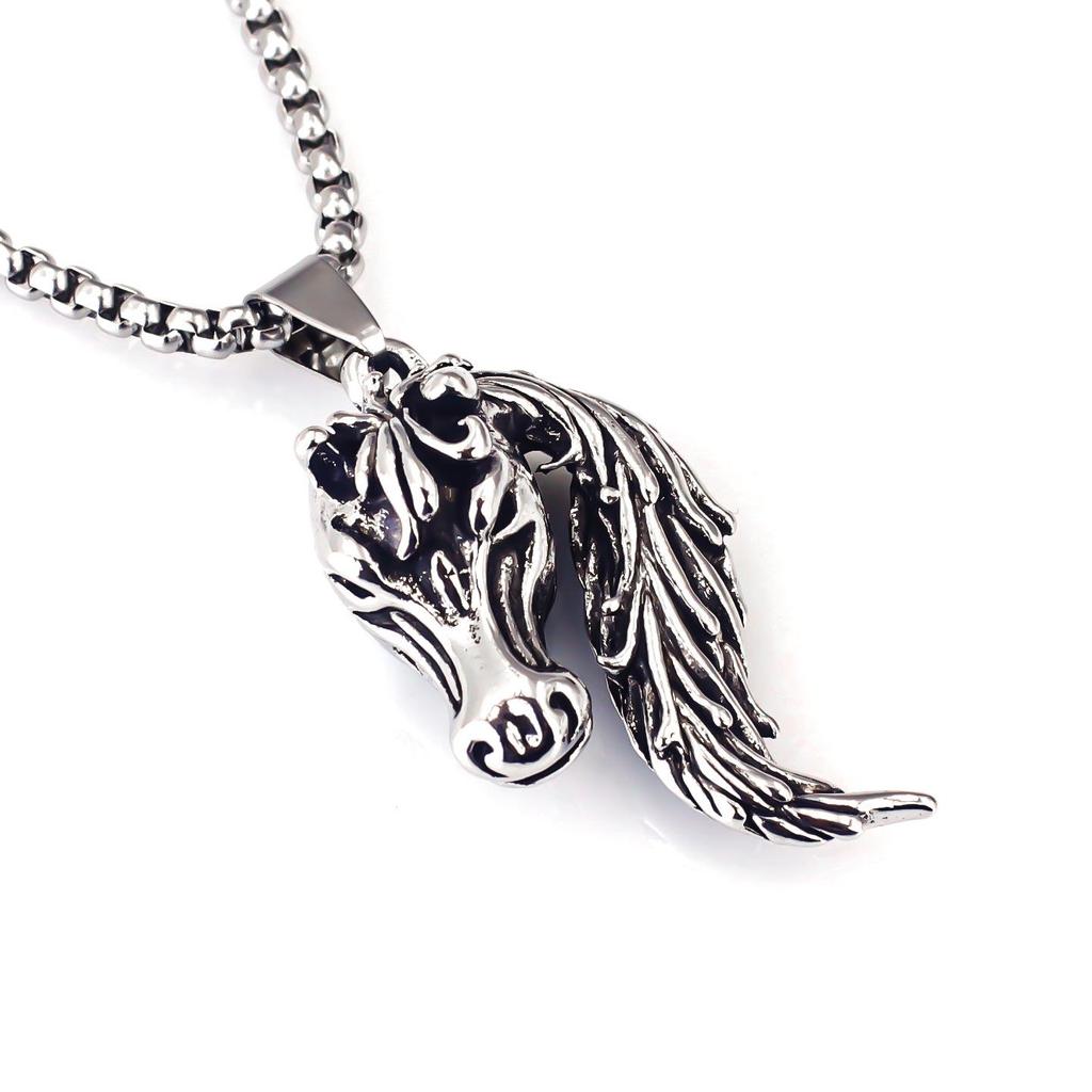 Náhrdelník s přívěskem ve tvaru zvířete - nerezový jelen pro Vánoce