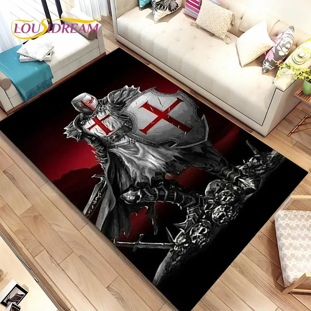 Dywan z motywem gier Cavalier Knight Templar Crusaders, dywanik do salonu, sypialni, sofy, wycieraczka, dekoracja, antypoślizgowa mata podłogowa