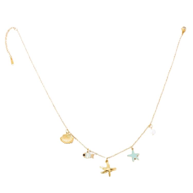 

Comfortable Lightweight Stainless Steel Ocean Necklace for Daily Use Womens Jewelry Allergy Resistant Style 1