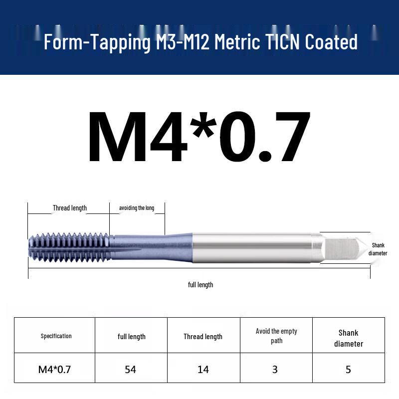 Черный титановый метчик для резьбонарезания M4 x 0,7 мм