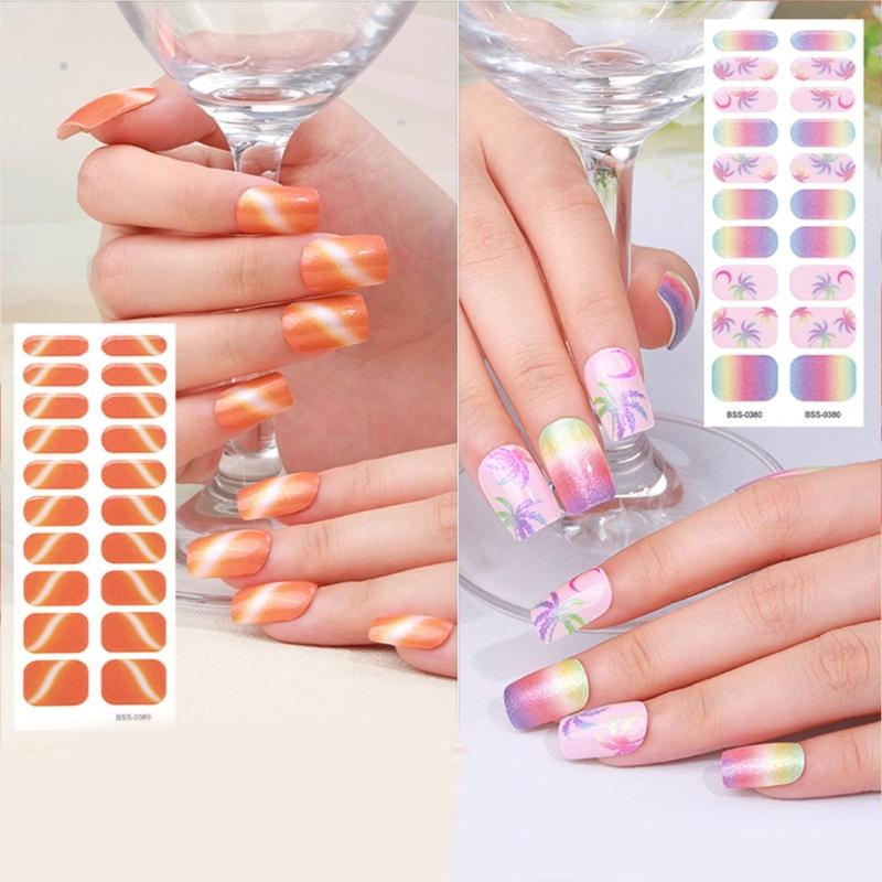 Semi Cured Gels Nails Stickers Nails Polish Strips Korean Style Gels Nails Strips Nails Art Decortions for Party
