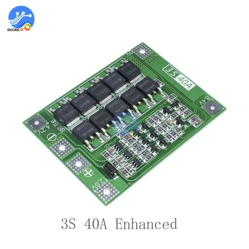 BMS 3S 4S 40A 60A Li-ion Lithium Battery Charger Protection Board 18650 For Drill Motor 11.1V 12.6V/14.8V 16.8V Enhance Balance