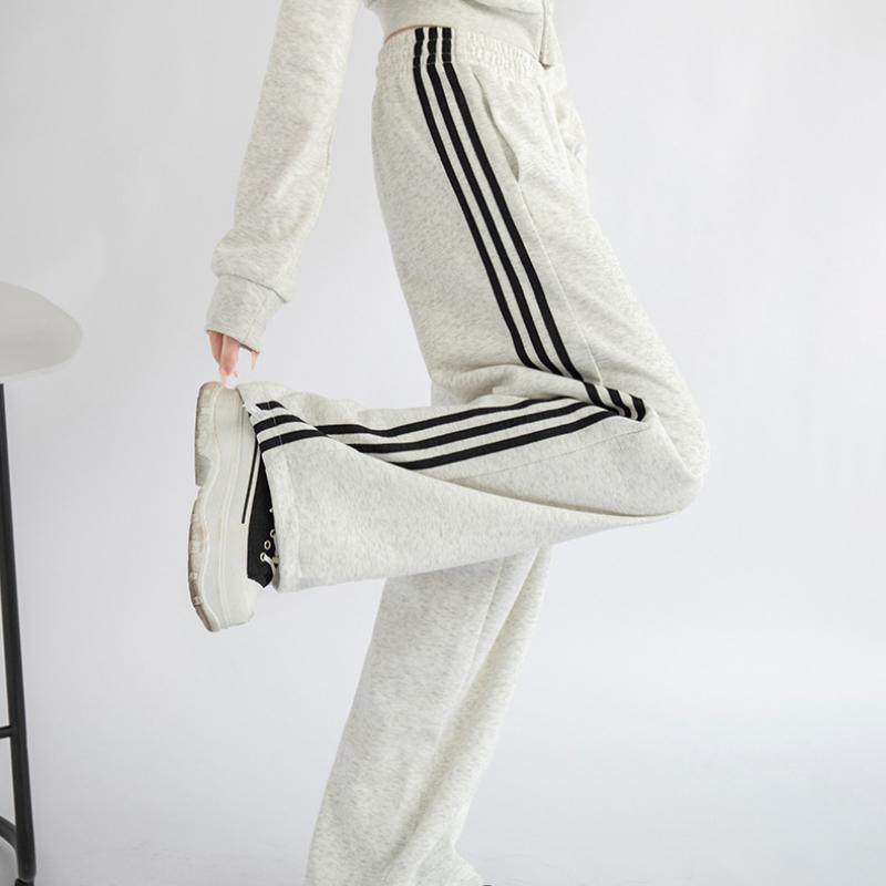 Женские свободные повседневные прямые спортивные брюки с высокой талией — фото 6