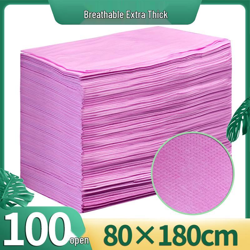 80x180cm Waterproof Disposable Massage Bed Sheet - Breathable Non-woven Fabric for Beauty Salons.