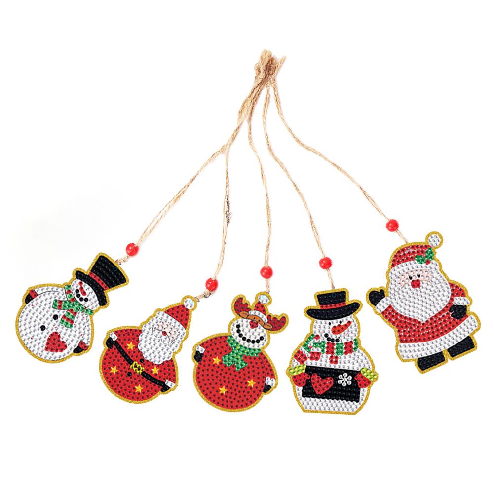 5/10pcs Diamond Painting Christmas Santa Claus Pendant Decoration Atmosphere Decor for Children Christmas Gift Natal Navided