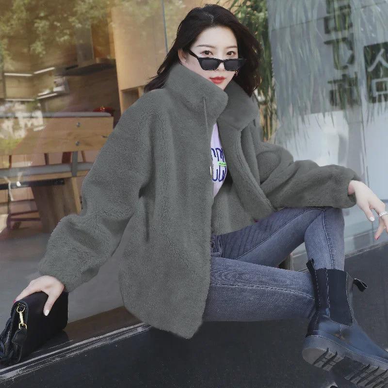 2022 Winter Korean Style High-end Double-faced Cashmere Wool Coat for Women - Medium-length, Fashionable
