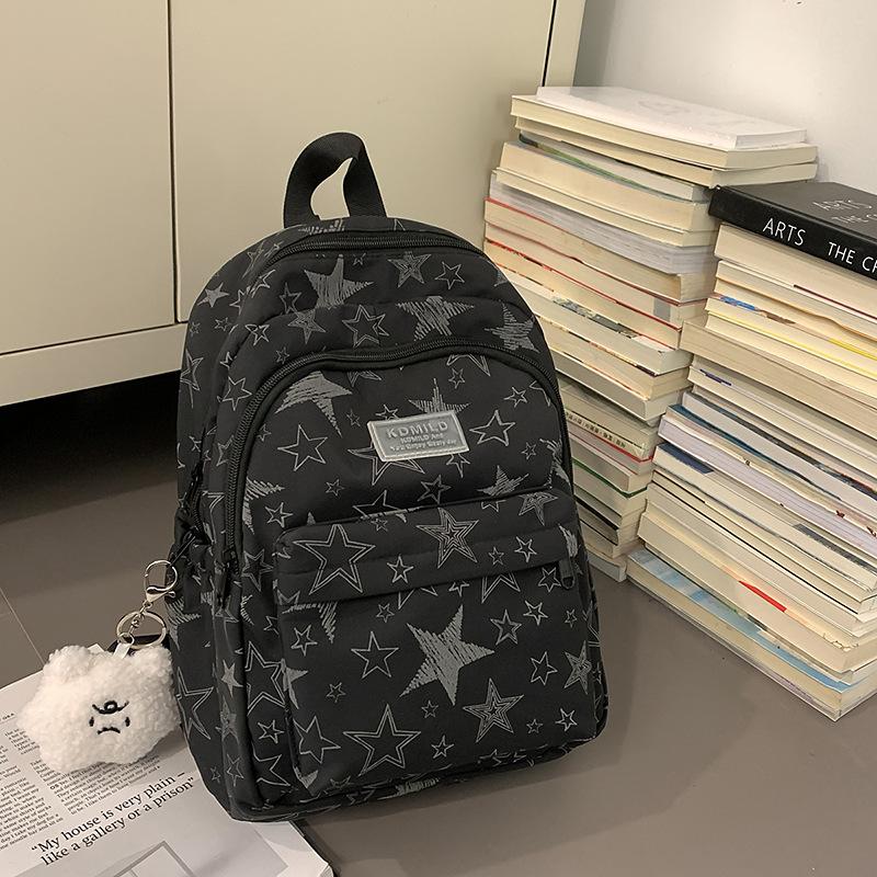 Schoolbag Japanese school bag for girls Junior high school students Cute star backpack Large capacity casual male college student travel backpack tide