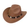 Western Cowboy Top Hat Spring And Autumn New Jazz Hat Big Brim Pentagram Belt Accessories Felt Hat Men And Women