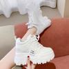 Platform Heel Heightening Shoes for Ladies Spring and Autumn Fashion Lace-up Sports Casual Shoes