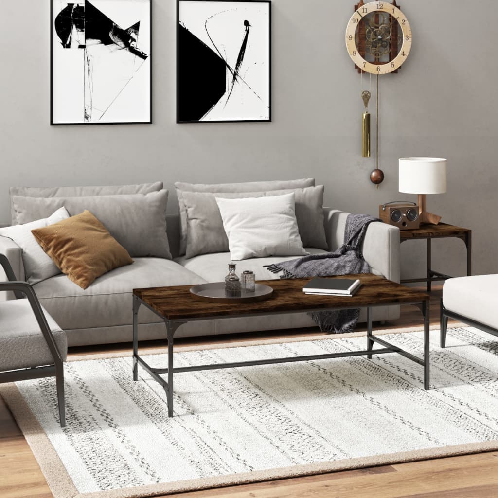 Vidaxl Stolik Kawowy, Przydymiony Dąb, 100X50X35 Cm