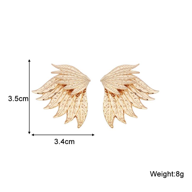 2025 New in Angel Wings Bohemian Gold Color Metal Small Earrings for Women Double Layers Wings Ear Jewelry femme orecchini