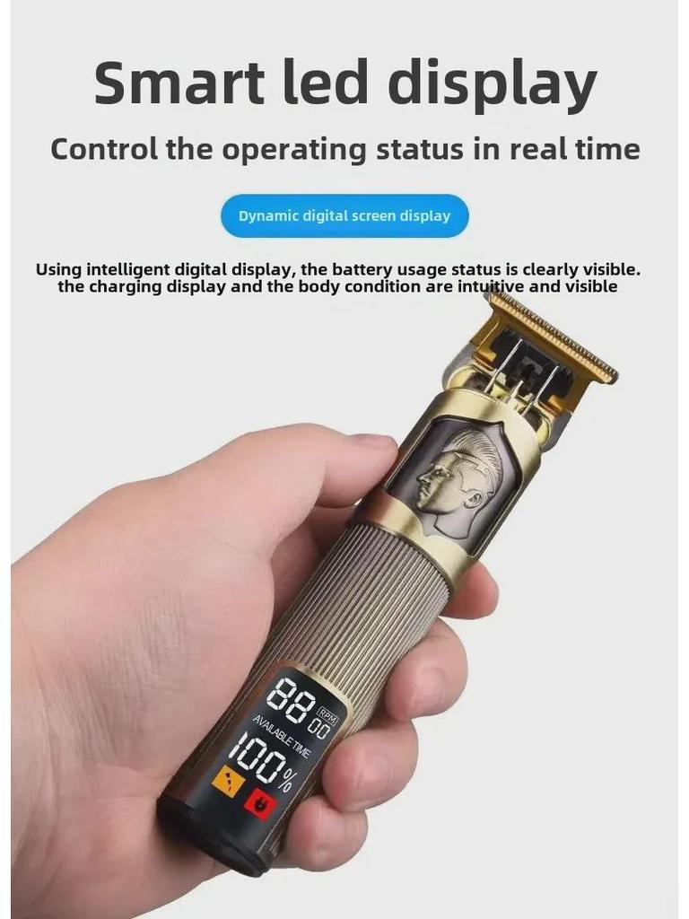 Buddha Kopf T9 Retro Elektrischer Haarschneider mit Schnitzmesser