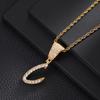 26 English Women'S Letter Pendants Necklace Twist Chain Zircon Letter Pendants Jewelry