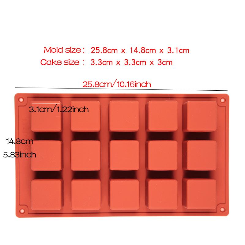 Metal Cube Square Shape Silicone Mold for Cake Decorating Tools DIY 3D Rotation Mousse Dessert Cake Moulds for Kitchen Baking