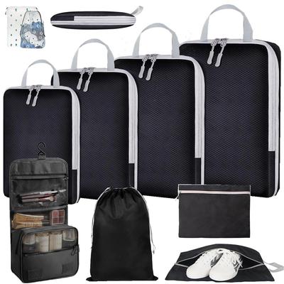 Reise-Kompressionsbeutel-Set, 10-teiliges Set [Neuestes Modell 2025] Reise-Kompressionsbeutel, Packbeutel, Verstellbarer Platz, Spart ca. 60% des