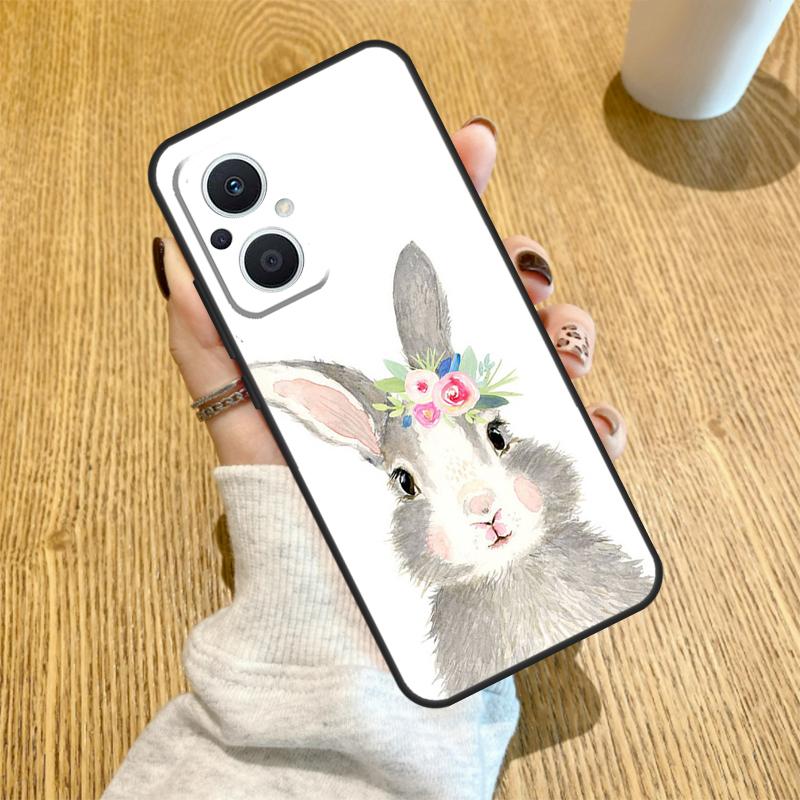 Cute Bunny Rabbit Funda For OPPO Reno 7 8 Lite 14 F 13F 12F 11F 13 12 11 10 Pro OPPO Find X9 X8 X6 X5 Pro Case