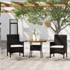 Day and Night - Day and Night 3-piece Garden Dining Set Black Synthetic Rattan