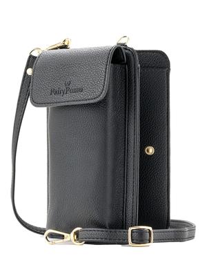 FairyPomu Smartphone Pouch, Wallet Shoulder Bag, Multifunctional, Easy-to-Use Shoulder Bag, Crossbody Bag for Men and Women (Black)