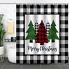 Merry Christmas /Santa Claus/Shower Curtains Holiday Farmhouse Home Fabric Bath Curtain Bathroom Decor/cow Print Blanket