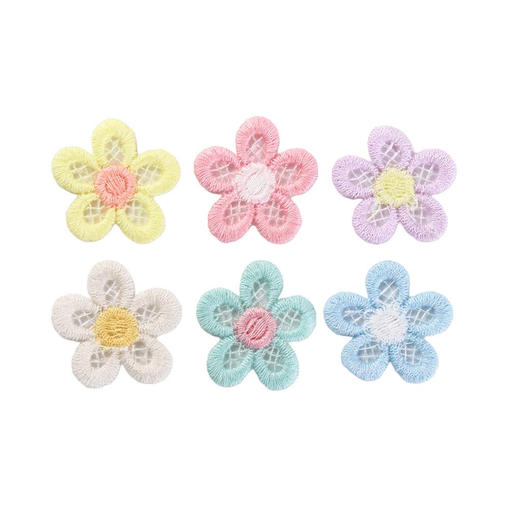 Hair Clips Decor Embroidered Headwear Accessories Knitting Material Flower Patches DIY Crafts